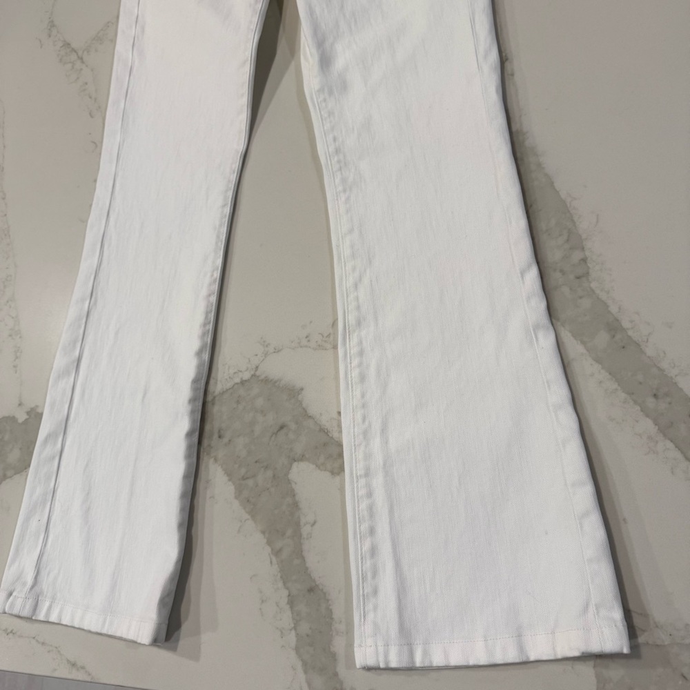 7 For All Mankind Tailorless Broken Twill Original Bootcut White Jeans Womens 26 - Picture 7 of 15